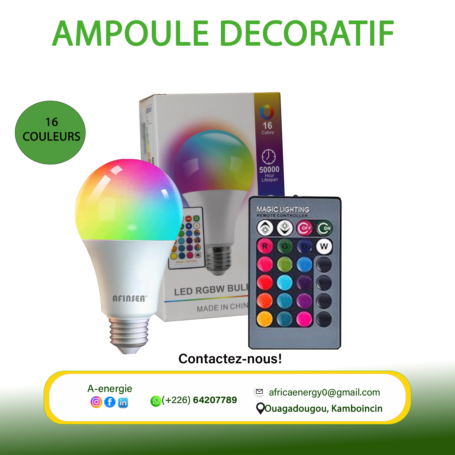 Ampoule led multicolore